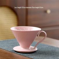 Didelės talpos keraminis rankinio lašinimo kavos puodas su V60 filtro kūgiu Pink Filter brown
