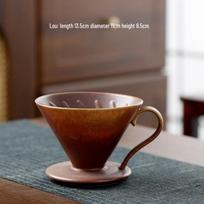 Didelės talpos keraminis rankinio lašinimo kavos puodas su V60 filtro kūgiu Brown Filter
