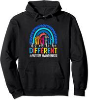 It's Ok To Be Different Autism Awareness Leopard Gift Unisex Hooded Sweatshirt S black