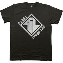 PiL Public Image Ltd Diamond Logo  Text Black t-shirt S white