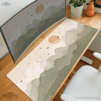 Nature Desk Mat Minimalist Mousepad Large Mouse Pad Cute Boho Sage Green Beige Keyboard Deskpad Deskmat Aesthetic Pc Table 800x300x2mm