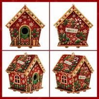 3D Christmas Gingerbread House Diamond Painting Kit, DIY Wooden Ornament Craft Set for Xmas Decor & Gift