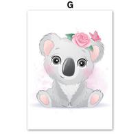 Koala Panda Meškėnas Pingvinas Banginis Aštuonkojis Ruonis Skandinaviški Plakatai ir Spaudiniai Sienų Menas Drobės Tapyba Sienų Paveikslai Vaikų Kambario Dekoras 30X40cm No Frame