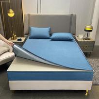 Waterproof Mattress Cover with Zipper 6-Sides All Inclusive Fitted Sheet Dust-proof Bedspreads for Double Queen King Protector 2xPillowcase 48X74cm