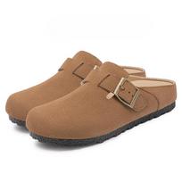 Summer Retro Shoes, Casual Lazy Shoes with Toe Caps, Half Slippers for Women, Flat Slippers for Women 35 brown