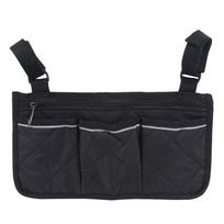 Outdoor Wheelchair Side Pocket Organizer Holder Pouch Armrest Storage Bag Black black