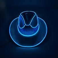 Iridescent LED Light-Up Cowboy Hat for Cosplay & Halloween One Size mėlyna