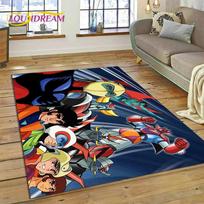 3D Cartoon UFO Robot Grendizer Anime Carpet Rug for Bedroom Living Room Home Sofa Decoration,Children Game Large Decor Floor Mat 40x60cm( 15x23in ) black
