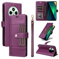 Clamshell Leather Wallet Case For Xiaomi Redmi 14C 4G 5G 13C 12C 11A Flip Cover Cases all-inclusive Business Outside 6 Card slot PU Leather&Redmi 13C 5G violetinė