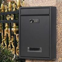 Metal Mailbox Wall-mounted Anti-rust Post Mail Mail Box 8x3x13 Gate Decorative Secure Letterbox gray