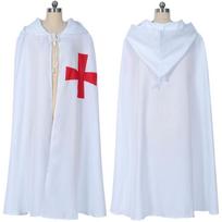 Halloween Cloak Medieval Cosplay Cape White/Black Hoodie Cloak Cosplay Costume L balta