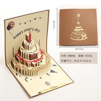 Fashion 3D Unique Pop Up Birthday Card Kids Baby Shower First Birthday Party Greeting Cards Invitations Handmade Postcard Gifts ruda