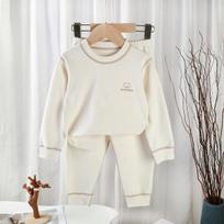 Children's Underwear Autumn and Winter Boneless Antibacterial Suit for Boys Girls Baby Clothes Class A Thickened Colorful Cotton Thickened and Warm 73CM violetinė