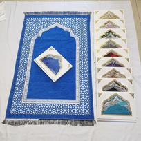 70x110cm Muslim Prayer Rug Non-slip Foldable Islamic Prayer Mat with Prayer Beads Ethnic Style Janamaz Sajadah Women Men gray