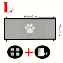 Pet Dog Barrier Fences Portable Folding Breathable Mesh Pet Safety Gate Isolated Networks Doorways Staircases Dog Fences gray