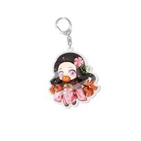 Demon Slayer Kimetsu No Yaiba Nezuko Kamado Tanjiro Tokito Muichiro Acrylic Double Sided Transparent Keychain Pendant Anime Carry Mini Lightweight white