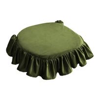 Four Seasons Home Dining Chair Cushion Tied Rope Design Non-slip Cushion Hotel Chair Decorative Seat Mat With Lace 45x45cm beige