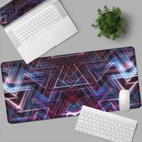 Cool Technology Pattern Mousepad Hexagon Geometric Mouse Pad Desk Rubber HD Desk Pad Extended Gaming Keyboard XXL Gamer Desk Mat 600x300x2mm white