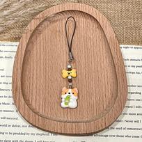 Cute Corgi Cartoon Phone Chain & Backpack Pendant Keychain beige