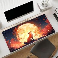Pink Fox   Mouse Pad Nonslip Rubber Computer Mat Gamer Balance Decoracion Deskmat Laptop Office Large SBD250x350x3mm black