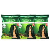 VLCC Natural & Herbal Henna - 120g X 3 (Pack of 3) | Goodness of 10 herbs like Amla, Brahmi, Jatamansi, and Bhringraj | For Stronger, Smoother & Shi green