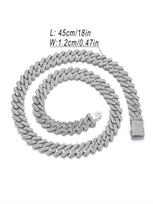 20MM Diamond-Cut Zinc Alloy Cuban Chain: Hip Hop Rhombus Necklace for Men gray