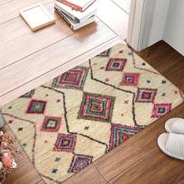 Moroccan Berber Rug Boho Style Front Door Mat Anti-Slip Antique Bohemian Geometric Doormat Floor Bathroom Entrance Rug Carpet 43X120CM