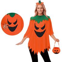 Unisex Halloween Pumpkin Cape Costume for Role Play Party Stage Performance, One Size Fits Most Adults and Children One Size red