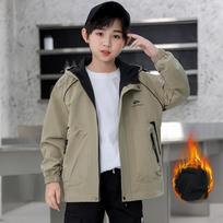 Stylish Boys' Jacket: Spring/Fall Waterproof Hooded Children's Windbreaker 170 gray