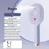 Elektrinis garų šepetys su vandens purškikliu, drėgnas, USB-C įkrovimas, skirtas šukuoti, lyginti, formuoti ir kontroliuoti šiaušimąsi white