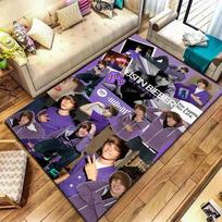 Justin Drew Bieber Carpet Rug for Living Room Bedroom Home Sofa Decoration,Kids play Non-slip Floor Mat 40x60cm( 15x23in ) black