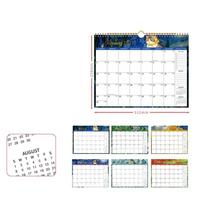 Jan. 2027 - Dec. 2027 Double-coil Calendar Oil Painting Style Record Calendar  Office Horizontal Style-2 white