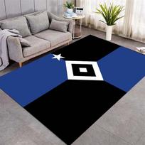 Hamburger SV Flag Style Geometric Print Area Rug Non‑Slip Floor Mat Carpet for Living Room Bedroom Sports Fan Home Decor 60x90cm( 23x35in ) white