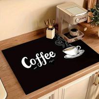 Coffee Themed Nordic Kitchen Rug Non-slip Washable Floor Mat for Entryway Home Decor 30x40cm