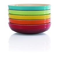 Le Creuset Deep Plate Round Dish 20 cm Rainbow Heat Resistant Cold Microwave Oven Compatible Set 5 Pasta Curry Gratin brown