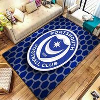 Portsmouth Football Club Carpet Rug for Living Room Bedroom Home Sofa Decoration,Kids play Non-slip Floor Mat 40x60cm( 15x23in ) white