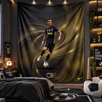 Sieninis gobelenas su Cristiano Ronaldo atspaudu Audinys svetainei, miegamajam, namų dekoravimui 150cmx200cm