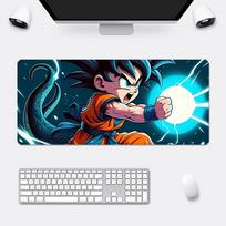 Anime Goku DDragons Balls Mousepad HD Printing Computer Gamers Locking Edge Nonslip Mouse Pad XXLcm Keyboard PC Desk Pad 30x80x0.2cm blue