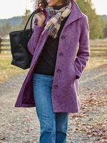 Cross2026 Autumn/Winter Women's Mid-Length Thickened Wool Overcoat XL black