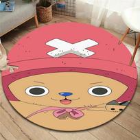 One Piece Straw Hat Pirates Round Area Rug Carpet Rug For Living Room Bedroom Sofa Playroom Decor Nonslip Floor Mat 80cmx80cm
