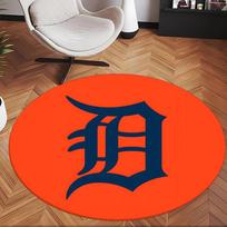 Detroit Tigers (5) Round Office Rug Decorative Floor Rug for Office Bedroom Living Room and Home Space 80cmx80cm