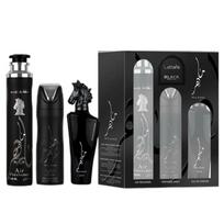 Lattafa Maahir Black Edition set eau de parfum spray 100ml + deodorant spray 200ml + air freshener 300ml