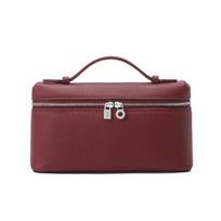 19 Lunch box bag, first layer cowhide handbag, women's genuine leather one-shoulder messenger mobile phone bag does not collide 20*6.5*11.5cm brown