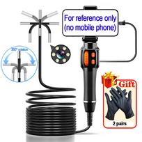HD 1080P 360° Articulating Borescope Camera Endoscope Inspection Camera with LED Light For Android/iOS Phone Auto Repair 1.5m gray