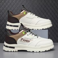 Cross-border men's shoes low-top Martin shoes British style trend platform spring new students outdoor casual shoes tooling shoes 45 gray
