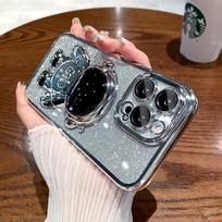 Applicable To Iphone 16PROMAX Phone Case, Astronaut Stand, Apple 15 Electroplated Glitter Lens Film Protection iphone 7/8/SE2 sidabras