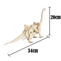 Electric Brachiosaurus Kids Science Toy STEM Technology Gadget DIY 3D Puzzle Dinosaur Learning Educational Toys for Children Y5609YY- beige