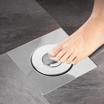 Odor Resistant Floor Drain Core Backflow Preventer Practical Foot Press Popup Strainer for gray