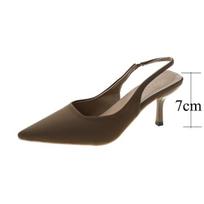 Jmprs Moteriški Paprasti Mėlyni Slingback Aukštakulniai Vasariniai Elegantiški Smailianosiai Aukštakulniai Batai Moteriai Vienspalviai Ploni Kulniukai Basutės Moterims 39 chaki