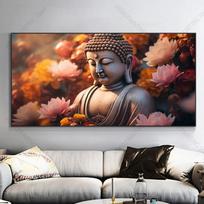 Moderni gulinti auksinė Budos statula, drobė, sienų dekoras, religinio meno plakatai ir spaudiniai, skirti svetainės dekorui 70X140CM NO FRAME